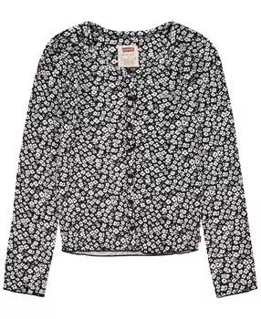 Топ в рубчик с длинными рукавами и цветочным принтом для маленьких девочек Levi's