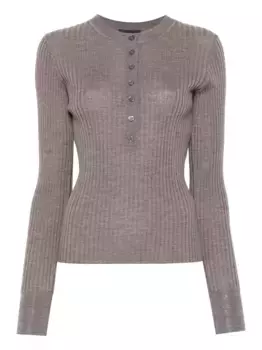 Топ в рубчик с длинными рукавами Soeur, коричневый