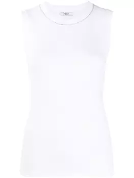 Топ в рубчик с круглым вырезом Peserico, белый