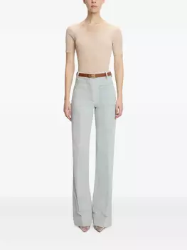 Топ в рубчик с квадратным вырезом Victoria Beckham, нейтральный