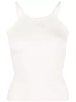 Топ в рубчик с нашивкой-логотипом Sporty & Rich, нейтральный цвет