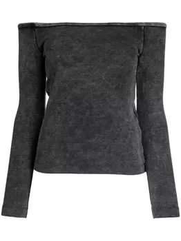 Топ в рубчик с открытыми плечами John Elliott, черный