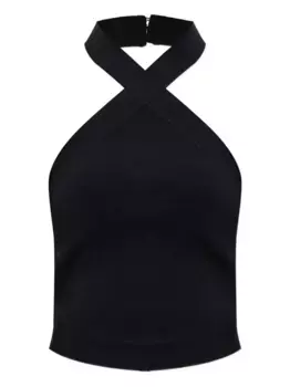 Топ в рубчик с перекрестными бретелями Cult Gaia, черный