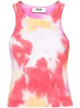 Топ в рубчик с принтом тай-дай MSGM, розовый
