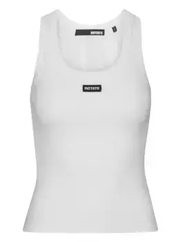 Топ в рубчик с U-образным вырезом ROTATE BIRGER CHRISTENSEN, белый