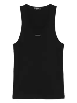 Топ в рубчик с U-образным вырезом Mugler, черный