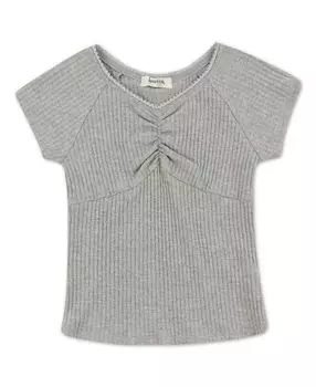 Топ в рубчик с V-образным вырезом для больших девочек Speechless