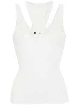 Топ в рубчик с вырезами ANDREDAMO, нейтральный