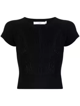 Топ в рубчик с вырезами IRO, черный
