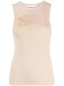 Топ в рубчик с вырезами REMAIN, нейтральный