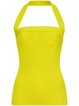 Топ в рубчик с вырезом халтер Proenza Schouler, желтый