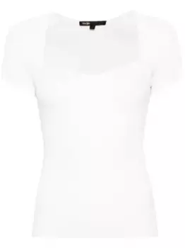 Топ в рубчик с вырезом в форме сердца Maje, белый