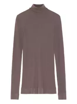 Топ в рубчик с высоким воротником LEMAIRE, коричневый