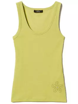 Топ в рубчик TWINSET, украшенный стразами, желтый