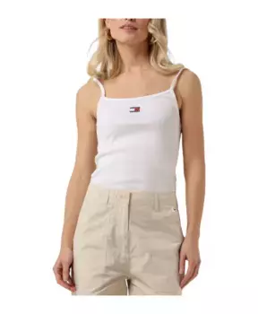 Топ в рубчик в модном стиле Tommy Jeans, белый