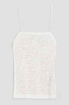 Топ в сеточку, украшенный кристаллами ANNA SUI, белый