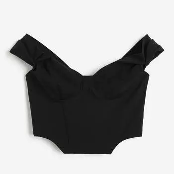 Топ в стиле корсета H&M Off-the-shoulder, черный