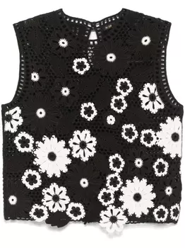 Топ в технике кроше Maje, черный