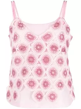 Топ в технике макраме Comme Des Garons, розовый