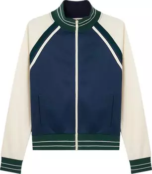 Топ Wales Bonner Brushed Fleece Kola Track Top 'Navy/Yellow', синий