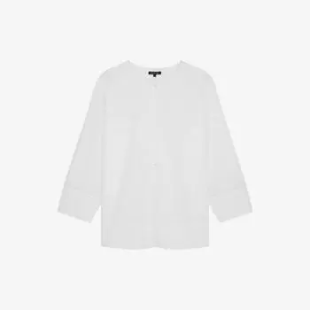 Топ Wasabi из хлопкового поплина с многоярусным краем Soeur, белый