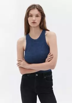 Топ WASHED NECK SINGLET OXXO, цвет insignia blue