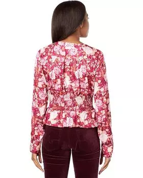 Топ WAYF Long Sleeve Peplum Top, цвет Red Roses