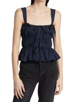 Топ Wayf Tipsy Daisy из жоржета, черный