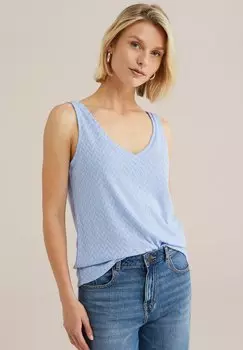 Топ WE Fashion, светло-голубой