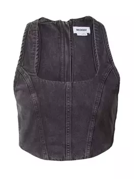 Топ Weekday ANA, серый деним