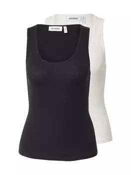 Топ WEEKDAY, цвет Black/Off white