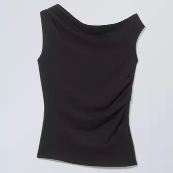 Топ Weekday Draped Hera, черный