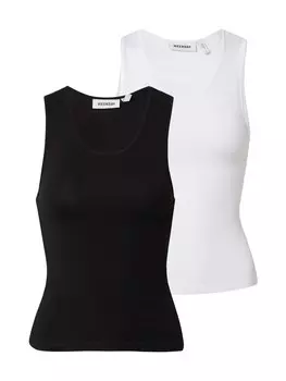 Топ WEEKDAY Josie, черный/белый