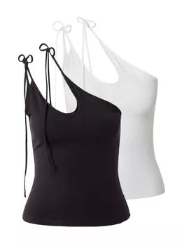 Топ Weekday MICHELLE, черный/белый