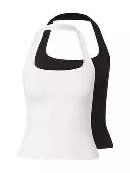 Топ WEEKDAY Paula, черный/белый