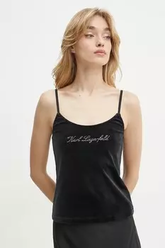 Топ велюровый Karl Lagerfeld, черный