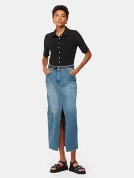 Топ Whistles Grace Ribbed Polo, черный