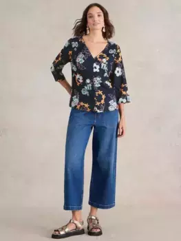 Топ White Stuff Rae Organic Cotton, цвет navy/multi