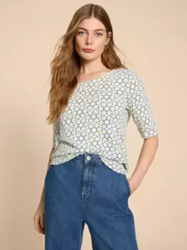 Топ White Stuff Weaver Jersey, цвет white/multi