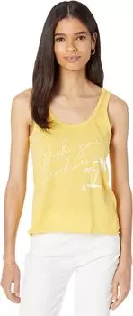 Топ Wildfox Wish You Were Here Tissue Jersey Layla Tank, цвет Pigment Mimosa