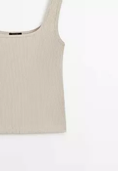 Топ WITH STRAIGHT NECKLINE Massimo Dutti, бежевый