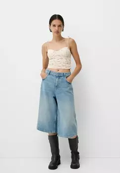 Топ WITH STRAPS CROP Bershka, коричневый