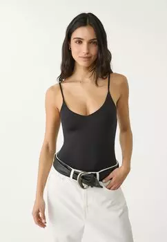 Топ WITH STRAPS Stradivarius, черный