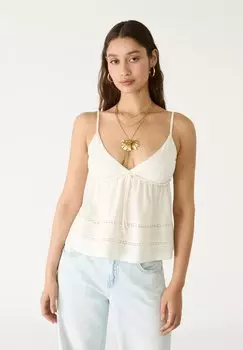 Топ WITH TRIM 02776713 Stradivarius, кремовый