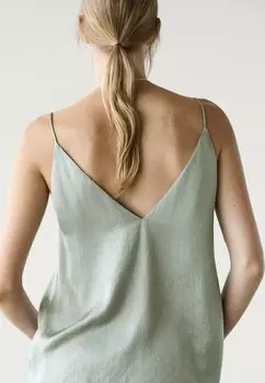 Топ WITH V-NECKLINE Massimo Dutti, серый