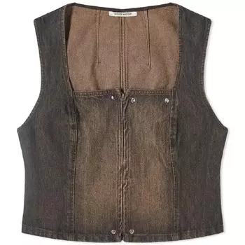 Топ Wood Wood Evie Denim, темно-коричневый