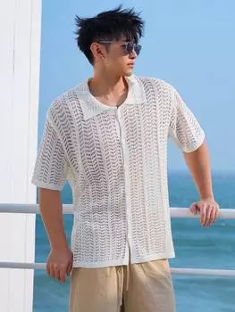 Топ вязаный мужской Dazy с короткими рукавами, белый