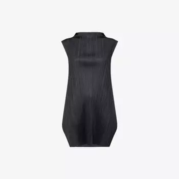 Топ вязаный Pleats Please Issey Miyake с ажурным узором, черный