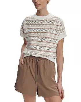 Топ вязаный с полосками Ciara Varley, коричневый/бежевый