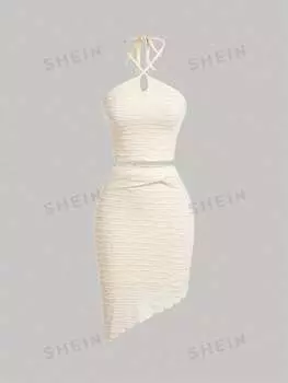 Топ вязаный Shein Mod, абрикосовый